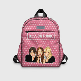 Детский рюкзак 3D с принтом BlackPink в Ухте, 100% полиэстер | лямки с регулируемой длиной, сверху петелька, чтобы рюкзак можно было повесить на вешалку. Основное отделение закрывается на молнию, как и внешний карман. Внутри дополнительный карман. По бокам два дополнительных кармашка | Тематика изображения на принте: blackpink | blink | bts | exo | icecream | jennie | jisoo | korea | kpop | lisa | love | rose | блекпинк | девушки | корея | кпоп | музыка