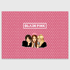 Поздравительная открытка с принтом BlackPink в Ухте, 100% бумага | плотность бумаги 280 г/м2, матовая, на обратной стороне линовка и место для марки
 | Тематика изображения на принте: blackpink | blink | bts | exo | icecream | jennie | jisoo | korea | kpop | lisa | love | rose | блекпинк | девушки | корея | кпоп | музыка
