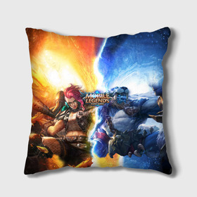 Подушка 3D с принтом Mobile Legends Bang Bang в Ухте, наволочка – 100% полиэстер, наполнитель – холлофайбер (легкий наполнитель, не вызывает аллергию). | состоит из подушки и наволочки. Наволочка на молнии, легко снимается для стирки | bang | legends | mobile | игра