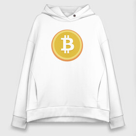 Женское худи Oversize хлопок с принтом BITCOIN в Ухте, френч-терри — 70% хлопок, 30% полиэстер. Мягкий теплый начес внутри —100% хлопок | боковые карманы, эластичные манжеты и нижняя кромка, капюшон на магнитной кнопке | bitcoin | btc | биткоин | валюта | деньги | криптовалюта