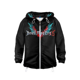 Детская ветровка 3D с принтом Devil May Cry в Ухте, 100% полиэстер | подол и капюшон оформлены резинкой с фиксаторами, по бокам два кармана без застежек, один потайной карман на груди | 3d. | demon | devil | devil may cry 5 | games | демон | дьявол | игры