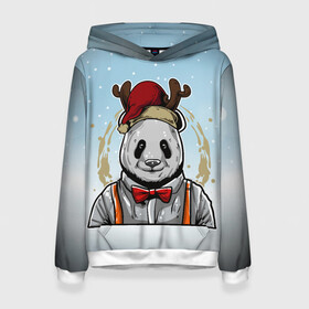 Женская толстовка 3D Пандао: в Ухте, 100% полиэстер  | двухслойный капюшон со шнурком для регулировки, мягкие манжеты на рукавах и по низу толстовки, спереди карман-кенгуру с мягким внутренним слоем. | new year | арт | графика | дед мороз | зима | новый год | рождество | санта