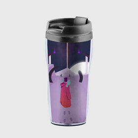 Термокружка-непроливайка с принтом Владения тьмы в Ухте, внутренняя часть — пищевой пластик, наружная часть — прозрачный пластик, между ними — полиграфическая вставка с рисунком | объем — 350 мл, герметичная крышка | darkness | spirits | иллюстрация | пейзаж | птицы | фэнтези