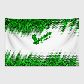 Флаг-баннер с принтом JUST FARM IT в Ухте, 100% полиэстер | размер 67 х 109 см, плотность ткани — 95 г/м2; по краям флага есть четыре люверса для крепления | minecraft | алекс | белый | блоки | ведьма | взрывчатка | визера | волк | гаст | добывать | дракон | зеленый куб | зомби | игра | крафт | крипер | кубики | лошадка | майн | майнкрафт | манкрафт | овечка | оцелот