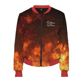 Женский бомбер 3D с принтом Children of Bodom Fire (Z) в Ухте, 100% полиэстер | застегивается на молнию, по бокам два кармана без застежек, мягкие манжеты, по низу бомбера и на воротнике — эластичная резинка | century media | children bodom | children of bodom | fearless records | nuclear blast | spinefarm records | алекси лайхо | дети озера | дети озера бодом | дэниел фрэйберг | хенкка сеппяля | эспоо | янне вирман | яска раатикайнен