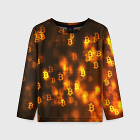 Детский лонгслив 3D с принтом BITCOIN KRYPTONATE в Ухте, 100% полиэстер | длинные рукава, круглый вырез горловины, полуприлегающий силуэт
 | Тематика изображения на принте: bitcoin | btc | биткоин | валюта | деньги | криптовалюта