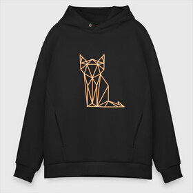Мужское худи Oversize хлопок с принтом лис в Ухте, френч-терри — 70% хлопок, 30% полиэстер. Мягкий теплый начес внутри —100% хлопок | боковые карманы, эластичные манжеты и нижняя кромка, капюшон на магнитной кнопке | лес | лис | лиса | лисёнок | лисица | неон | хищник