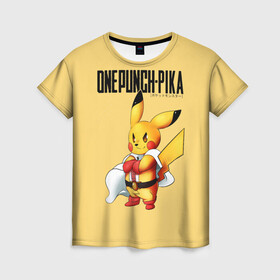 Женская футболка 3D с принтом Пикачу | One Punch Man в Ухте, 100% полиэфир ( синтетическое хлопкоподобное полотно) | прямой крой, круглый вырез горловины, длина до линии бедер | anime | chu | one punch man | pika | pokemon | аниме | анимэ | бэнг | ван панч мэн | ванпанчмен | пикачу | покемон | покемоны | сайтама | соник | супер герой | уан панч мен