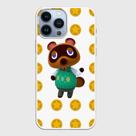 Чехол для iPhone 13 Pro Max с принтом Animal crossing   Nook в Ухте,  |  | animal crossing | nook | детский | желтый | игра | компьютерный | кроссинг | монеты | нок | нук | персонаж | подарок | том нук | узор | энимал кросинг