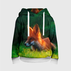 Детская толстовка 3D с принтом Рыжая лиса в Ухте, 100% полиэстер | двухслойный капюшон со шнурком для регулировки, мягкие манжеты на рукавах и по низу толстовки, спереди карман-кенгуру с мягким внутренним слоем | fox | foxy | животное | звери | лиса | лисенок | лисичка | милая | рыжая | фокс