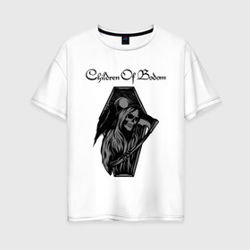 Женская футболка хлопок Oversize с принтом Children of Bodom (Z) в Ухте, 100% хлопок | свободный крой, круглый ворот, спущенный рукав, длина до линии бедер
 | century media | children bodom | children of bodom | fearless records | nuclear blast | spinefarm records | алекси лайхо | дети озера | дети озера бодом | дэниел фрэйберг | жнец | мрак | хенкка сеппяля | эспоо | янн