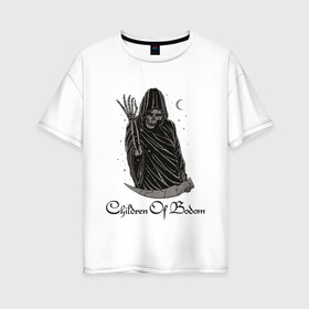 Женская футболка хлопок Oversize с принтом Children of Bodom (Z) в Ухте, 100% хлопок | свободный крой, круглый ворот, спущенный рукав, длина до линии бедер
 | century media | children bodom | children of bodom | fearless records | nuclear blast | spinefarm records | алекси лайхо | дети озера | дети озера бодом | дэниел фрэйберг | жнец | мрак | хенкка сеппяля | эспоо | янн
