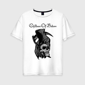 Женская футболка хлопок Oversize с принтом Children of Bodom (Z) в Ухте, 100% хлопок | свободный крой, круглый ворот, спущенный рукав, длина до линии бедер
 | century media | children bodom | children of bodom | fearless records | nuclear blast | spinefarm records | алекси лайхо | дети озера | дети озера бодом | дэниел фрэйберг | жнец | мрак | хенкка сеппяля | эспоо | янн