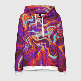 Мужская толстовка 3D с принтом colorful waves в Ухте, 100% полиэстер | двухслойный капюшон со шнурком для регулировки, мягкие манжеты на рукавах и по низу толстовки, спереди карман-кенгуру с мягким внутренним слоем. | Тематика изображения на принте: abstract | colors | paint | pattern | violet | waves | абстракция | волны | краска | цветной