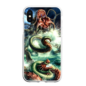 Чехол для iPhone XS Max матовый с принтом Ктулху Лавкрафт в Ухте, Силикон | Область печати: задняя сторона чехла, без боковых панелей | Тематика изображения на принте: lovecraft | говард филлипс лавкрафт | ктулху | лавкрафт | филлипс лавкрафт