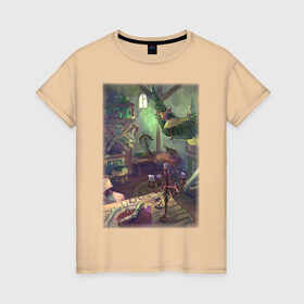 Женская футболка хлопок Forest Guardians Room: в Ухте, 100% хлопок | прямой крой, круглый вырез горловины, длина до линии бедер, слегка спущенное плечо | forest guard | forester | room | интерьер | лесник | олень