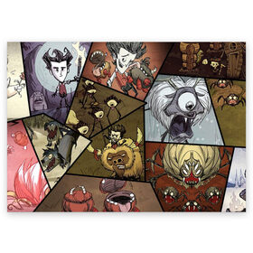 Поздравительная открытка с принтом Dont Starve в Ухте, 100% бумага | плотность бумаги 280 г/м2, матовая, на обратной стороне линовка и место для марки
 | animation | dont starve | dont starve together | game | games | mult | survive | выживалка | выживание | донт старв | игра | игры | мульт | не голодай | не голодайка