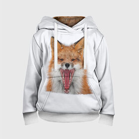 Детская толстовка 3D с принтом Снежная лиса в Ухте, 100% полиэстер | двухслойный капюшон со шнурком для регулировки, мягкие манжеты на рукавах и по низу толстовки, спереди карман-кенгуру с мягким внутренним слоем | fox | foxy | животное | звери | лиса | лисенок | лисичка | милая | рыжая | фокс