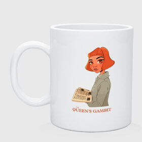 Кружка с принтом Queens Gambit Ход Королевы в Ухте, керамика | объем — 330 мл, диаметр — 80 мм. Принт наносится на бока кружки, можно сделать два разных изображения | Тематика изображения на принте: the queens gambit | бэт хармон | королева | милая девушка | рыжая | рыжая девушка | сериал | сериал про шахматы | ход королевы | шахматы | элизабет хармон