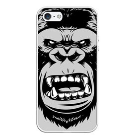Чехол для iPhone 5/5S матовый с принтом animal crunch в Ухте, Силикон | Область печати: задняя сторона чехла, без боковых панелей | angry | animal | power | горилла | животное | злой | спорт