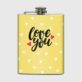 Фляга с принтом Love Yoy в Ухте, металлический корпус | емкость 0,22 л, размер 125 х 94 мм. Виниловая наклейка запечатывается полностью | Тематика изображения на принте: 14 февряля | amor | kiss | love | love you | my love | valentine | валентин | люблю | любовь | отношения | пара | поцелуй | я люблю