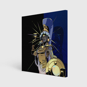Холст квадратный с принтом Hades Афина в Ухте, 100% ПВХ |  | hades | афина | игра | компьютерная | подарок | половина | синий | хейдс | хэйдс | черный
