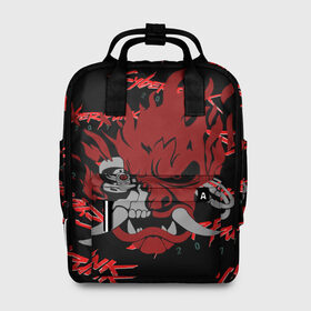 Женский рюкзак 3D с принтом Cyberpunk2077 red samurai в Ухте, 100% полиэстер | лямки с регулируемой длиной, сверху ручки, чтобы рюкзак нести как сумку. Основное отделение закрывается на молнию, как и внешний карман. Внутри два дополнительных кармана, один из которых закрывается на молнию. По бокам два дополнительных кармашка, куда поместится маленькая бутылочка
 | 2077 | cyber punk 2077 | cyberpunk | cyberpunk2077art | red | samurai | киберпанк | красный 2077