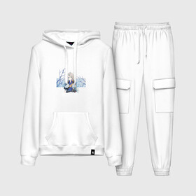 Женский костюм хлопок (с толстовкой) с принтом Альбедо в Ухте,  |  | альбедо | арт | белая лилия | белые лилии | белые цветы | белый цветок | блондин | дерево | зима | парень | рисунок | цветок | цветы