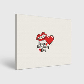 Холст прямоугольный с принтом Happy Valentines Day в Ухте, 100% ПВХ |  | 14 февраля | love | valentines day | амур | валентинка | вторая половинка | день всех влюбленных | купидон | любовь | отношения | подарок любви | поцелуй | праздник любви | романтика | свидание | сердечки
