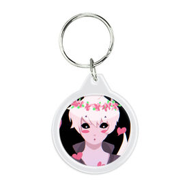Брелок круглый аниме арт: в Ухте, пластик и полированная сталь | круглая форма, металлическое крепление в виде кольца | аниме | арт | лис | оригинальный