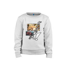 Детский свитшот хлопок с принтом рак game over в Ухте, 100% хлопок | круглый вырез горловины, эластичные манжеты, пояс и воротник | Тематика изображения на принте: gaming | игры | клешни | рак | юмор | японский