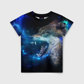 Детская футболка 3D с принтом Волчара Юморит в Ухте, 100% гипоаллергенный полиэфир | прямой крой, круглый вырез горловины, длина до линии бедер, чуть спущенное плечо, ткань немного тянется | animals | wolf | волк | волки | волчара | животные | звери | зверь | одиночество | одиночка | пёс | смеется | смех | собака | юморит