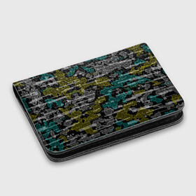 Картхолдер с принтом с принтом Futuristic Camo в Ухте, натуральная матовая кожа | размер 7,3 х 10 см; кардхолдер имеет 4 кармана для карт; | cyberpunk | glitch | глитч | камуфляж | киберпанк | футуристичный