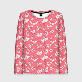 Женский лонгслив 3D с принтом Любовь в Ухте, 100% полиэстер | длинные рукава, круглый вырез горловины, полуприлегающий силуэт | love | амур | афродита | валентинка | влюбленность | вторая половинка | купидон | любовь | нежность | отношения | подарок любви | поцелуй | праздник любви | романтика | свидание | семья | сердечки