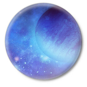 Значок Планета: в Ухте,  металл | круглая форма, металлическая застежка в виде булавки | cosmos | galaxy | stars | вселенная | звезды | космос | планета | синий