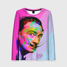 Женский лонгслив 3D Сальвадор Дали: в Ухте, 100% полиэстер | длинные рукава, круглый вырез горловины, полуприлегающий силуэт | график | живописец | писатель | сюрреализм | фантазия | художник