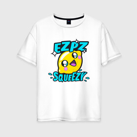 Женская футболка хлопок Oversize с принтом Easy Peasy Lemon Squeezy в Ухте, 100% хлопок | свободный крой, круглый ворот, спущенный рукав, длина до линии бедер
 | Тематика изображения на принте: asiimov | asimov | beast | counter | counter strike | cs | easy | ez | gg | ggwp | global | go | gradient | howl | hyper | mem | meme | memes | offensive | smoke | strike | азимов | вой | градиент | зверь | контра | лого | логотип