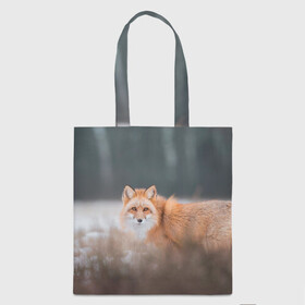 Шоппер 3D с принтом Лиса в Ухте, 100% полиэстер | Плотность: 200 г/м2; Размер: 34×35 см; Высота лямок: 30 см | fox | foxy | животное | звери | лиса | лисенок | лисичка | милая | рыжая | фокс