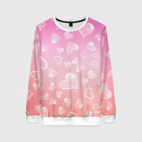 Женский свитшот 3D с принтом Сердечки в Ухте, 100% полиэстер с мягким внутренним слоем | круглый вырез горловины, мягкая резинка на манжетах и поясе, свободная посадка по фигуре | 8 марта | love | девочки | женская | любовь | подружке | сердечки