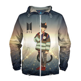 Мужская ветровка 3D BTS: в Ухте, 100% полиэстер | подол и капюшон оформлены резинкой с фиксаторами, два кармана без застежек по бокам, один потайной карман на груди | bts | k pop | kpop | rm | аниме | бтс | ви | джей хоуп | джонгук | кпоп | сюга | чимин | чин | япония
