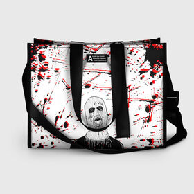 Сумка-шоппер 3D с принтом Velial Squad в Ухте, 100% полиэстер | застегивается на металлическую кнопку; внутренний карман застегивается на молнию. Стенки укреплены специальным мягким материалом, чтобы защитить содержимое от несильных ударов
 | music | rap | russian rap | velial squad | балаклава | белый | велиал сквад | известные личности | музыка | музыканты | певцы | российский музыкальный коллектив | русский рэп | рэп | хип хоп | хорроркор группа | чёрный