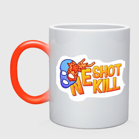 Кружка хамелеон с принтом One shot one kill в Ухте, керамика | меняет цвет при нагревании, емкость 330 мл | counter strike | counter strike global offensive | cs go | csgo | kill | one shot one kill | one shot one kill no luck just skill | выстрел | игра | кс го | ксго | мм