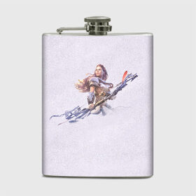 Фляга с принтом Aloy в Ухте, металлический корпус | емкость 0,22 л, размер 125 х 94 мм. Виниловая наклейка запечатывается полностью | aloy | horizon | horizon_zero_dawn | nora | wild | нора | охотница | рыжая | элой