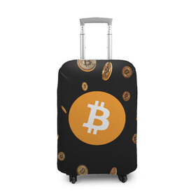 Чехол для чемодана 3D с принтом BITCOIN в Ухте, 86% полиэфир, 14% спандекс | двустороннее нанесение принта, прорези для ручек и колес | bitcoin | btc | биткоин | валюта | деньги | криптовалюта