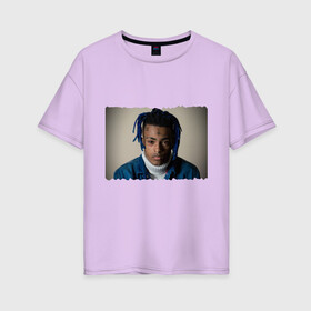 Женская футболка хлопок Oversize с принтом XXXTentacion в Ухте, 100% хлопок | свободный крой, круглый ворот, спущенный рукав, длина до линии бедер
 | falling down | hope | look at me | moonlight | rap | sad | xxx | xxxtentacion | джасей дуэйн рикардо онфрой | дреды | рэп | тату | фото