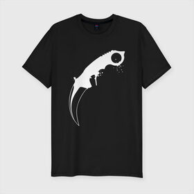 Мужская футболка хлопок Slim с принтом Karambit Knife CSGO Gaming. в Ухте, 92% хлопок, 8% лайкра | приталенный силуэт, круглый вырез ворота, длина до линии бедра, короткий рукав | astralis | awp | counter strike | cs go | cs go global offensive | cs:go | faze clan | hyper beast | karambit knife | team liquid | астралис | кс го | тим ликвид | фейз клан | хайпер бист