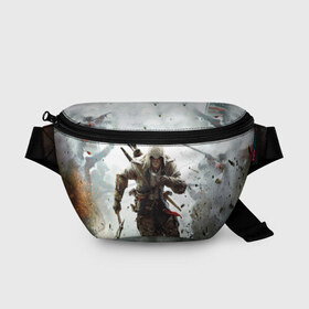 Поясная сумка 3D с принтом Assassin’s Creed 3 в Ухте, 100% полиэстер | плотная ткань, ремень с регулируемой длиной, внутри несколько карманов для мелочей, основное отделение и карман с обратной стороны сумки застегиваются на молнию | black flag | brotherhood | chronicles | creed | game | origins | revelations | rogue | syndicate | unity | valhalla | альтаир | ассасин | игры | кинжал | пираты