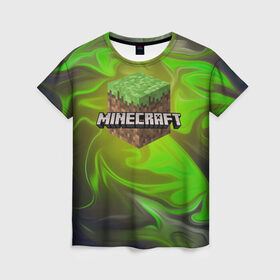 Женская футболка 3D с принтом Minecraft Toxic wave в Ухте, 100% полиэфир ( синтетическое хлопкоподобное полотно) | прямой крой, круглый вырез горловины, длина до линии бедер | майнкрафт | майнкрафта | майнкрафтайпи | майнкрафтбета | майнкрафтвидео | майнкрафтер | майнкрафтеры | майнкрафтмемы | майнкрафтонли | майнкрафтпе | майнкрафтсервера | майнкрафтторт