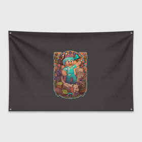 Флаг-баннер с принтом Minecraft в Ухте, 100% полиэстер | размер 67 х 109 см, плотность ткани — 95 г/м2; по краям флага есть четыре люверса для крепления | minecraft | алекс | белый | блоки | ведьма | взрывчатка | визера | волк | гаст | добывать | дракон | зеленый куб | зомби | игра | крафт | крипер | кубики | лошадка | майн | майнкрафт | манкрафт | овечка | оцелот