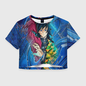 Женская футболка Crop-top 3D Гию Томиоко Клинок демонов: в Ухте, 100% полиэстер | круглая горловина, длина футболки до линии талии, рукава с отворотами | demon slayer | kimetsu no yaiba | samurai | zenitsu | агацума | аниме | гию | зенитцу | зеницу | зинитцу | зиницу | камадо | клинок рассекающего демона | клинок рассекающий демонов | недзуко | незуко | самурай | танджиро